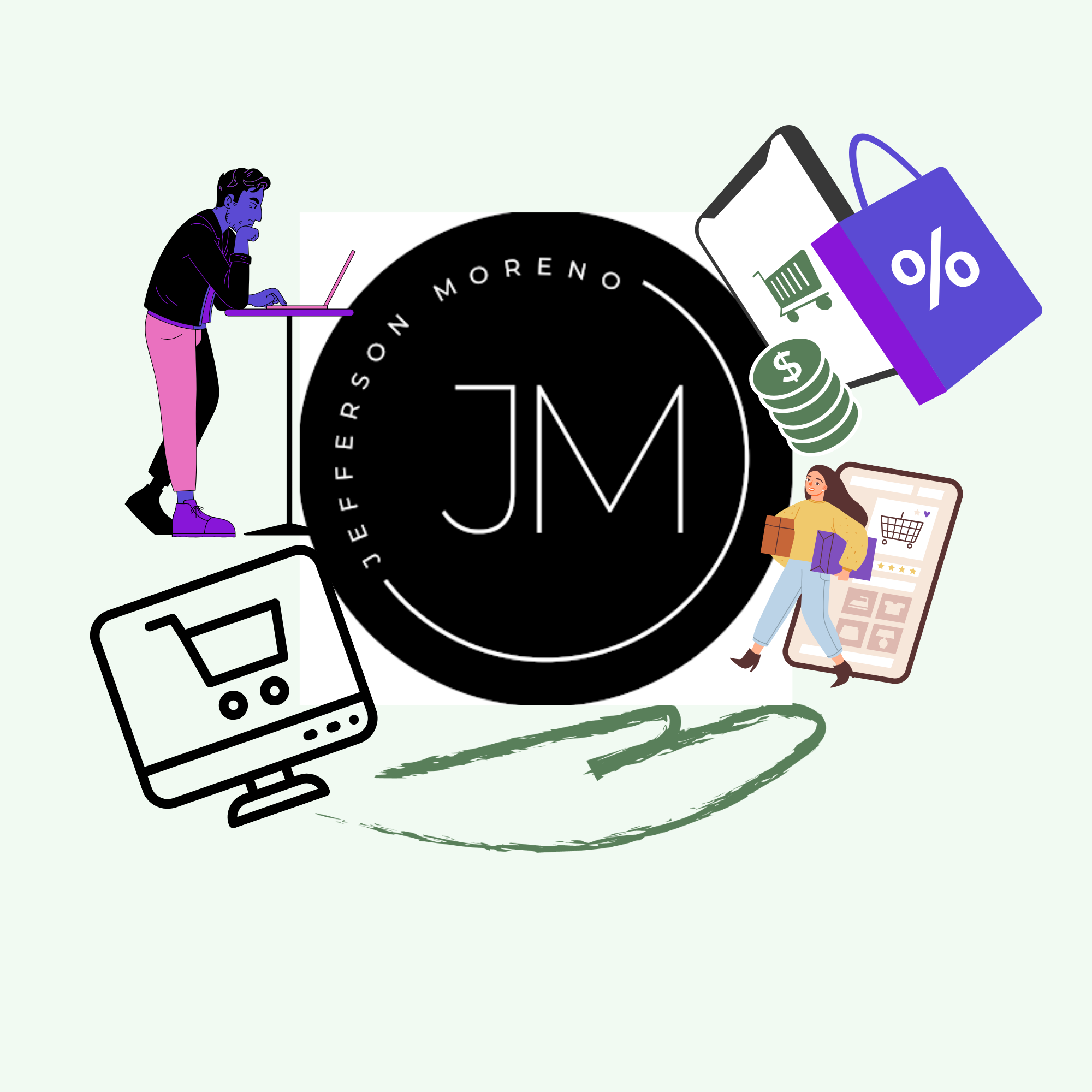 logo tienda ecológica minimalista amarillo