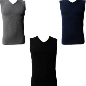 set 3 canotte uomo enrico coveri et1003 scollo a v in cotone bielastico